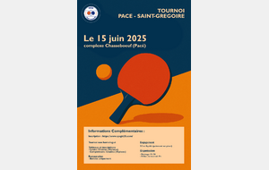 Tournoi non homologué Pacé - St Grégoire - 15 juin 2025